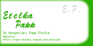 etelka papp business card